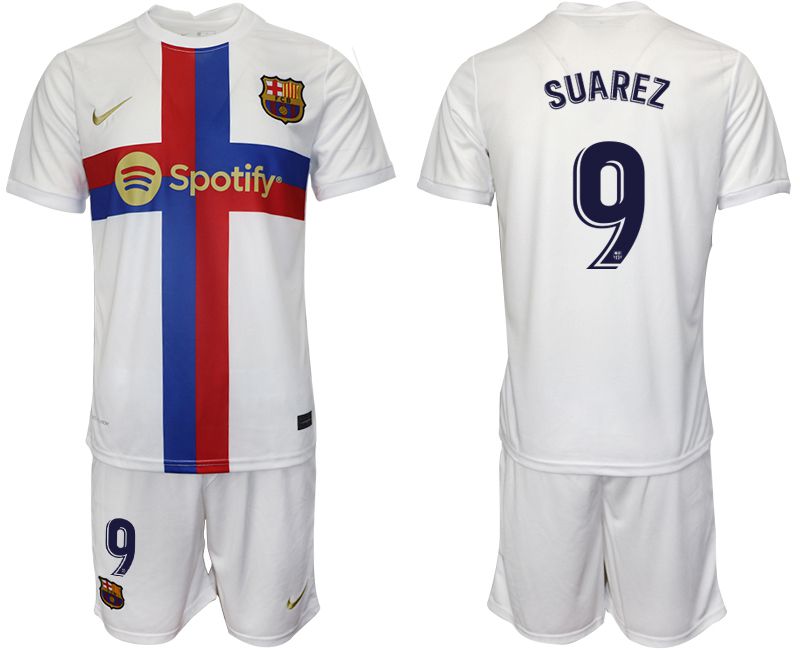 Men 2022-2023 Club Barcelona white away #9 Soccer Jersey->barcelona jersey->Soccer Club Jersey